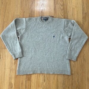 Avirex High Quality Beige Tan Sweater Cotton Blend Mens Size Medium Rare Vintage
